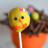 Chick Cake Pops made with Donut Holes
