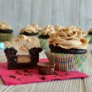 Peanut Butter Buttercream Frosting Tops Off a Surprise Filled Cupcake